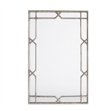 Antique Silver Finished Metal X-Quisite Framed Wall Mirror for Home Decoration